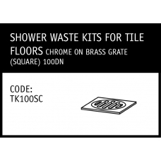 Marley Solvent Joint Shower Waste Kit for Tile Floors (Chrome on Brass Grate) Square 100DN - TK100SC